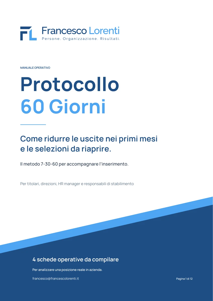 Protocollo 60 Giorni: copertina e due schede del PDF di 12 pagine